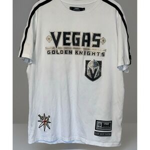 VEGAS GOLDEN KNIGHTS MEN'S PRO STANDARD SINGLE JERSEY STRIPED T‎ 2-sided MEDIUM